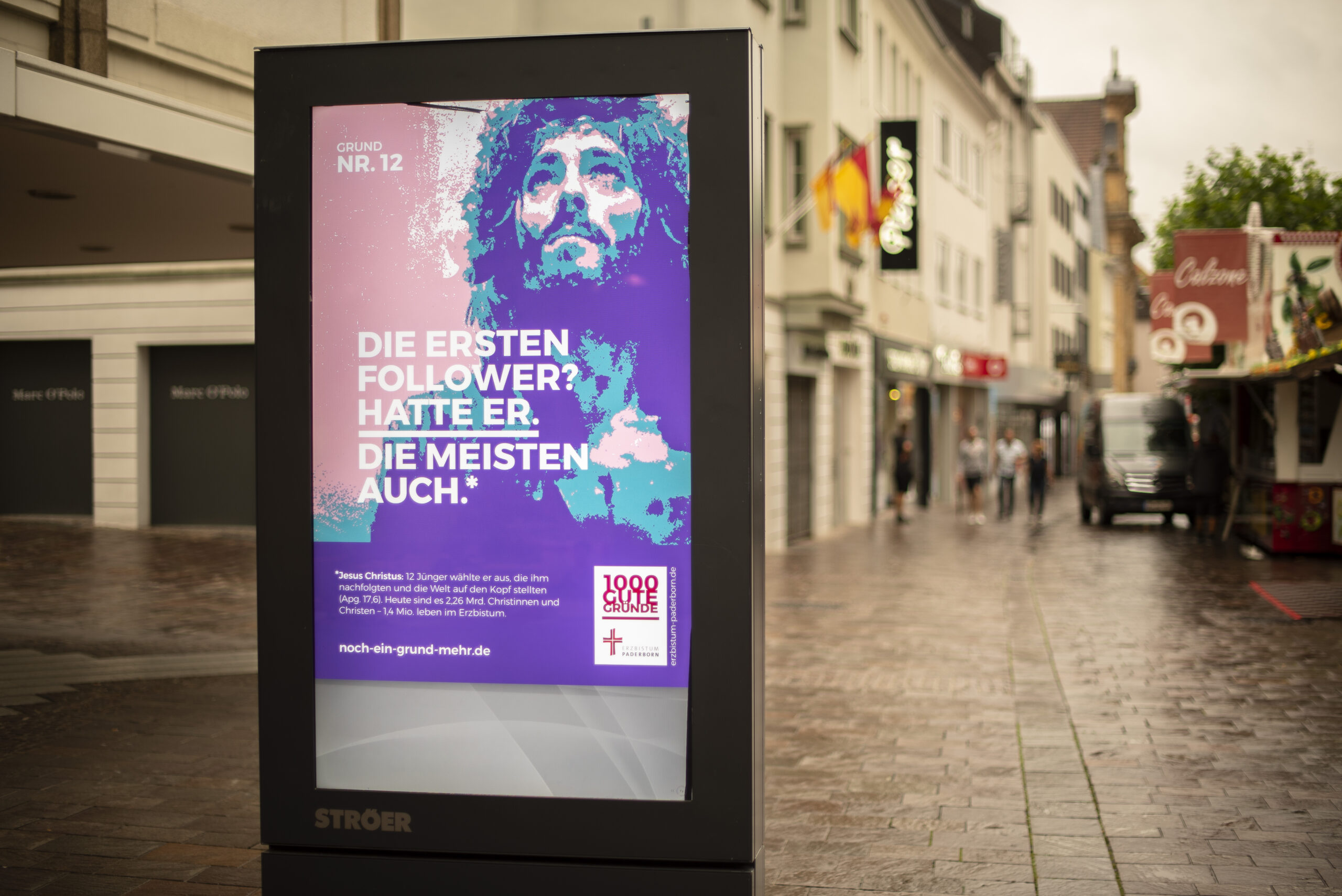Ein Plakatmotiv der Initiative 1000 Gute Gründe in der Paderborner Westernstraße