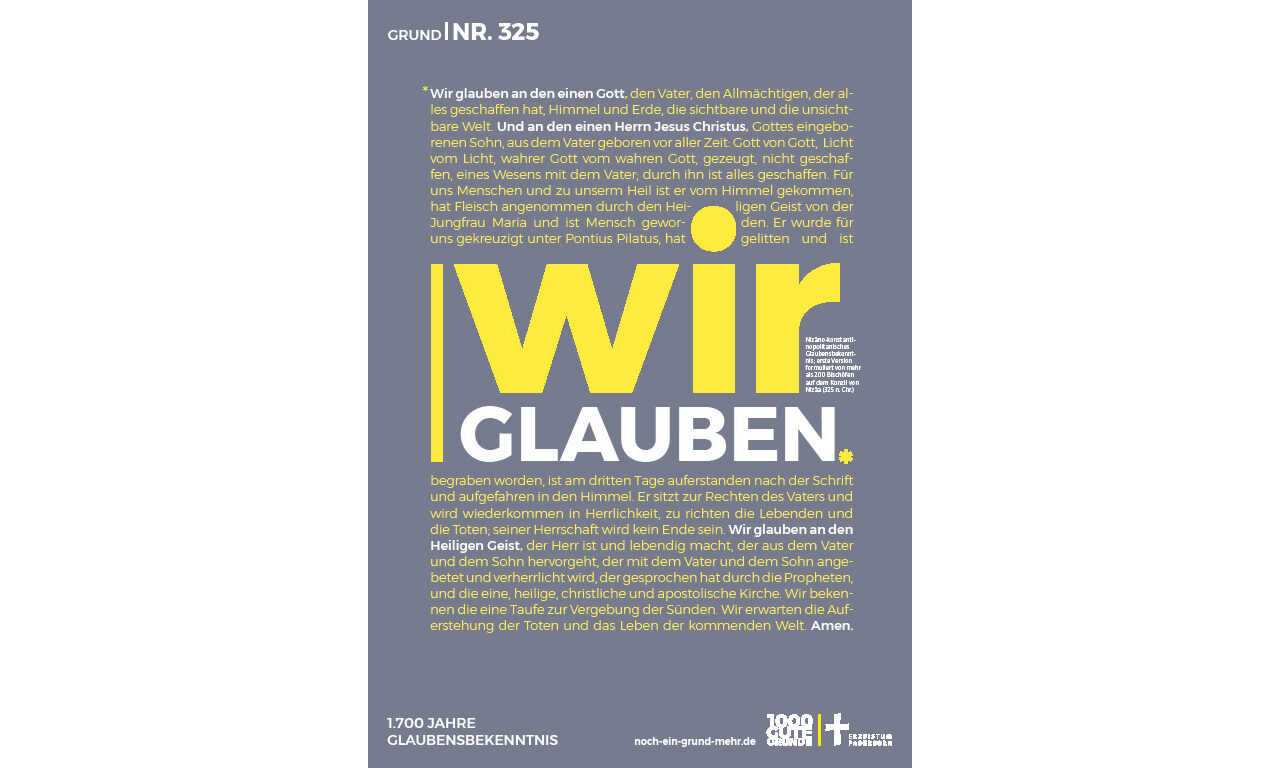 Grund Nr. 325: Wir glauben. 1.700 Jahre Glaubensbekenntnis