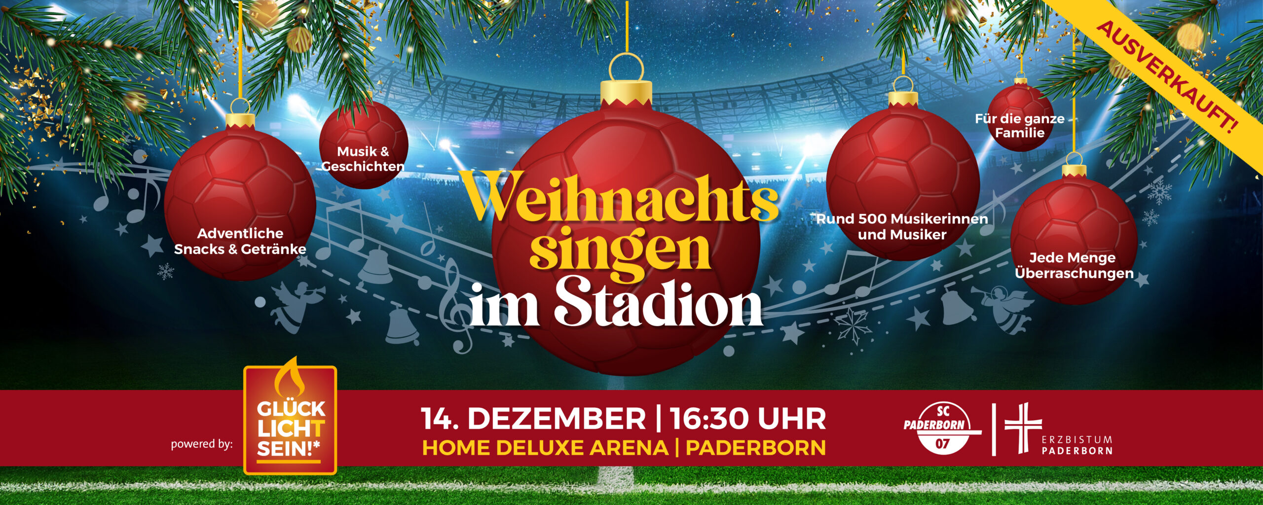 Weihnachtssingen Weihnachtssingen im Stadion: 14. Dezember um 16:30 Uhr in der Home Deluxe Arena in Paderborn