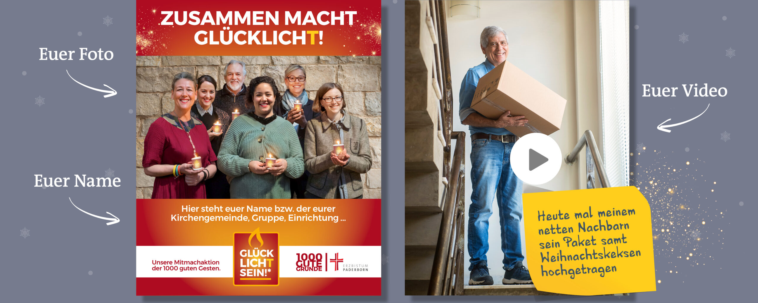 Zusammen für mehr Freundlichkeit 2 Verlinkt uns gerne auf Eurem Instagram-Post: @erzbistum_paderborn oder schickt uns Euer Video per E-Mail: gluecklicht@erzbistum-paderborn.de