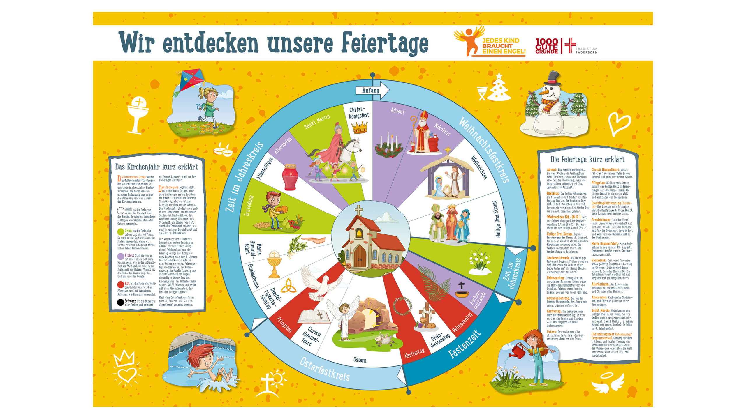 Kalenderposter zu den kirchlichen Feiertagen