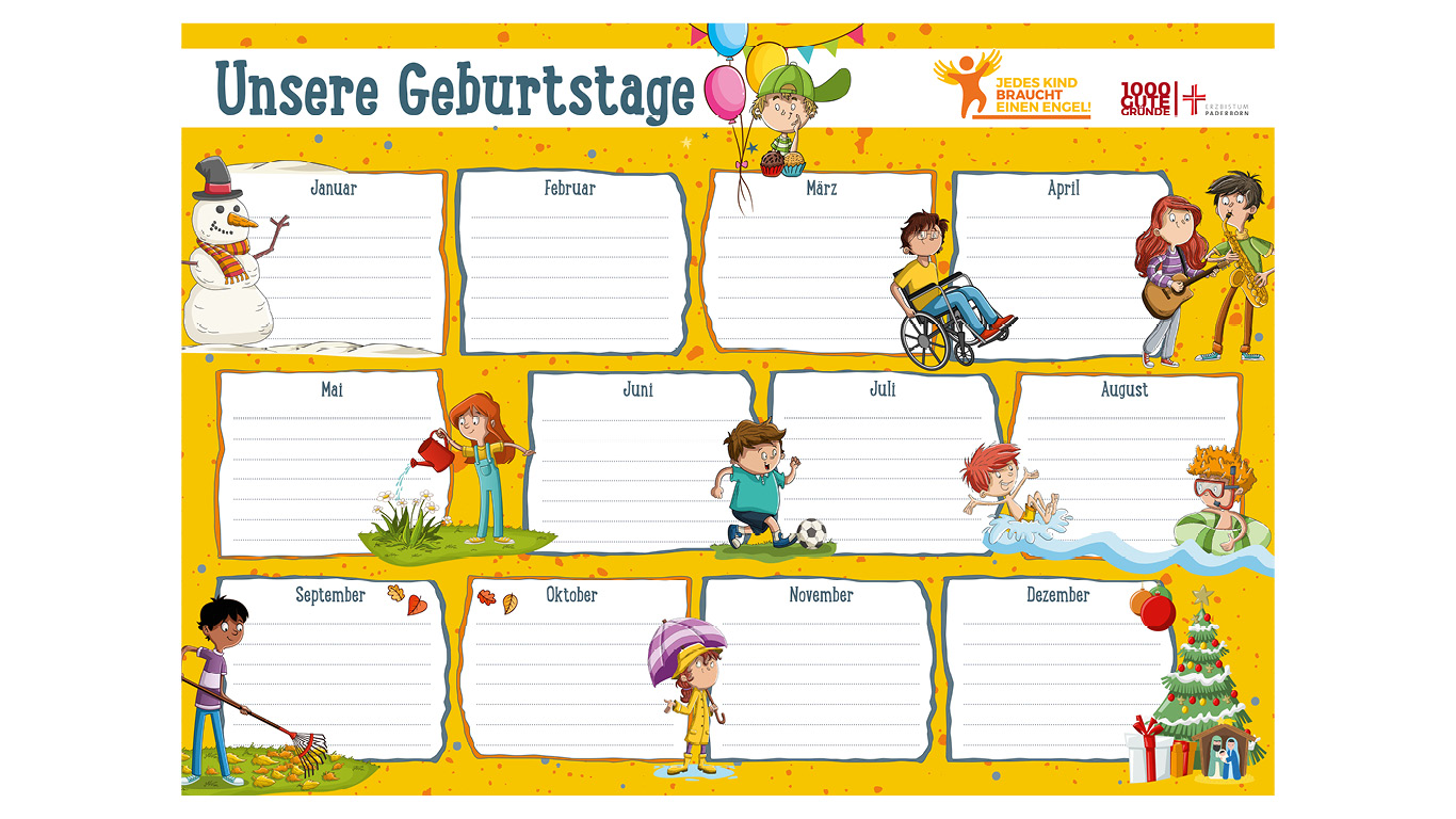 Geburtstagskalender für Schulklassen
